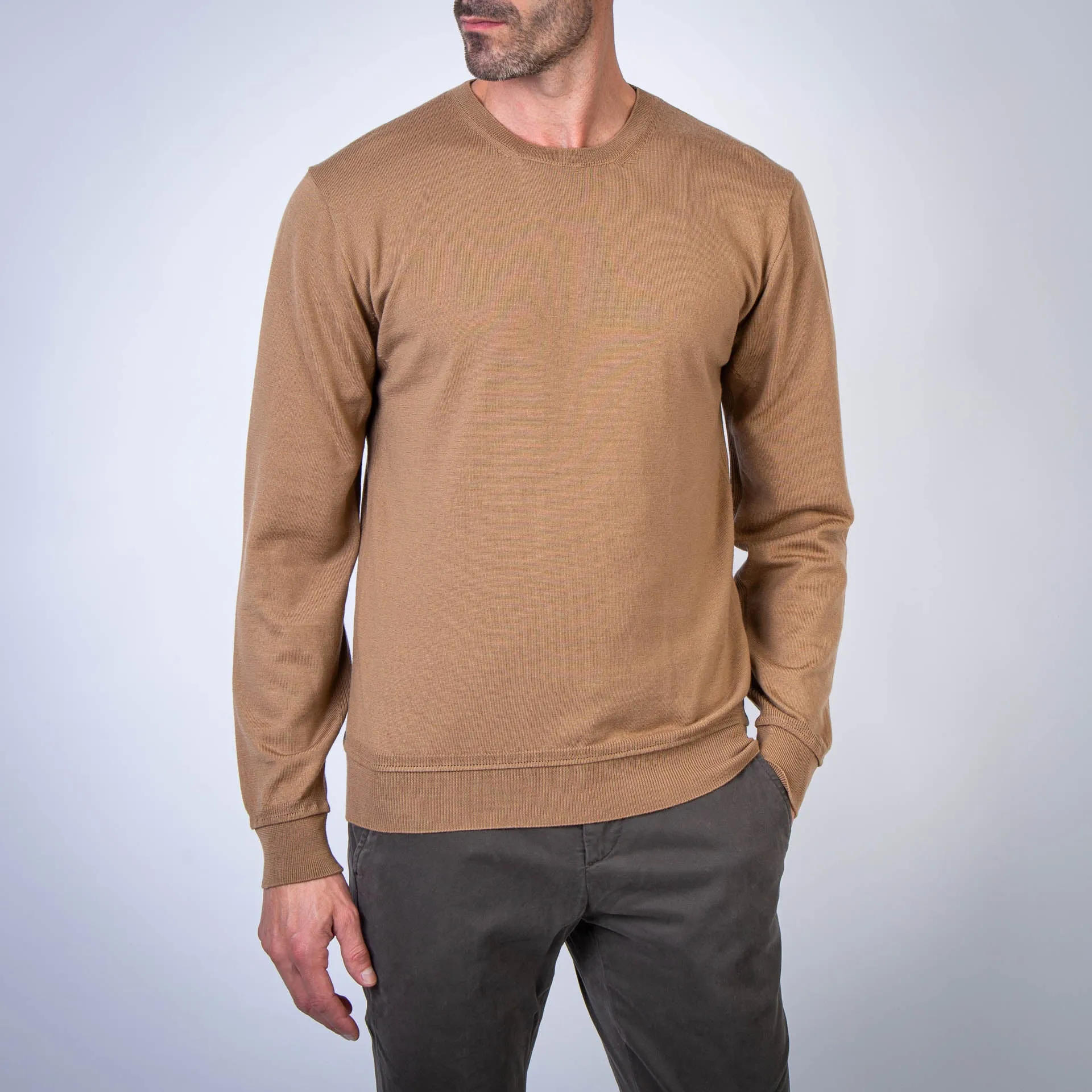 HERNO SWEATER MG000139U-70165 2157 CAMEL