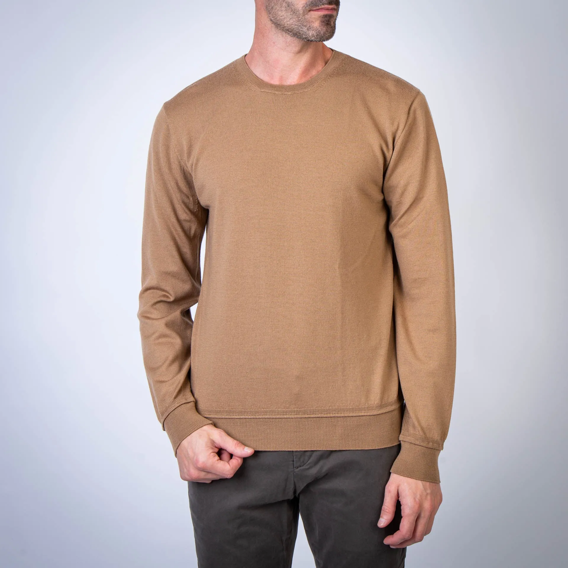 HERNO SWEATER MG000139U-70165 2157 CAMEL