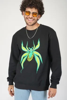 HGIH Spider Graphic Black Sweatshirt