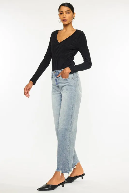 High Rise Slim Wide Leg