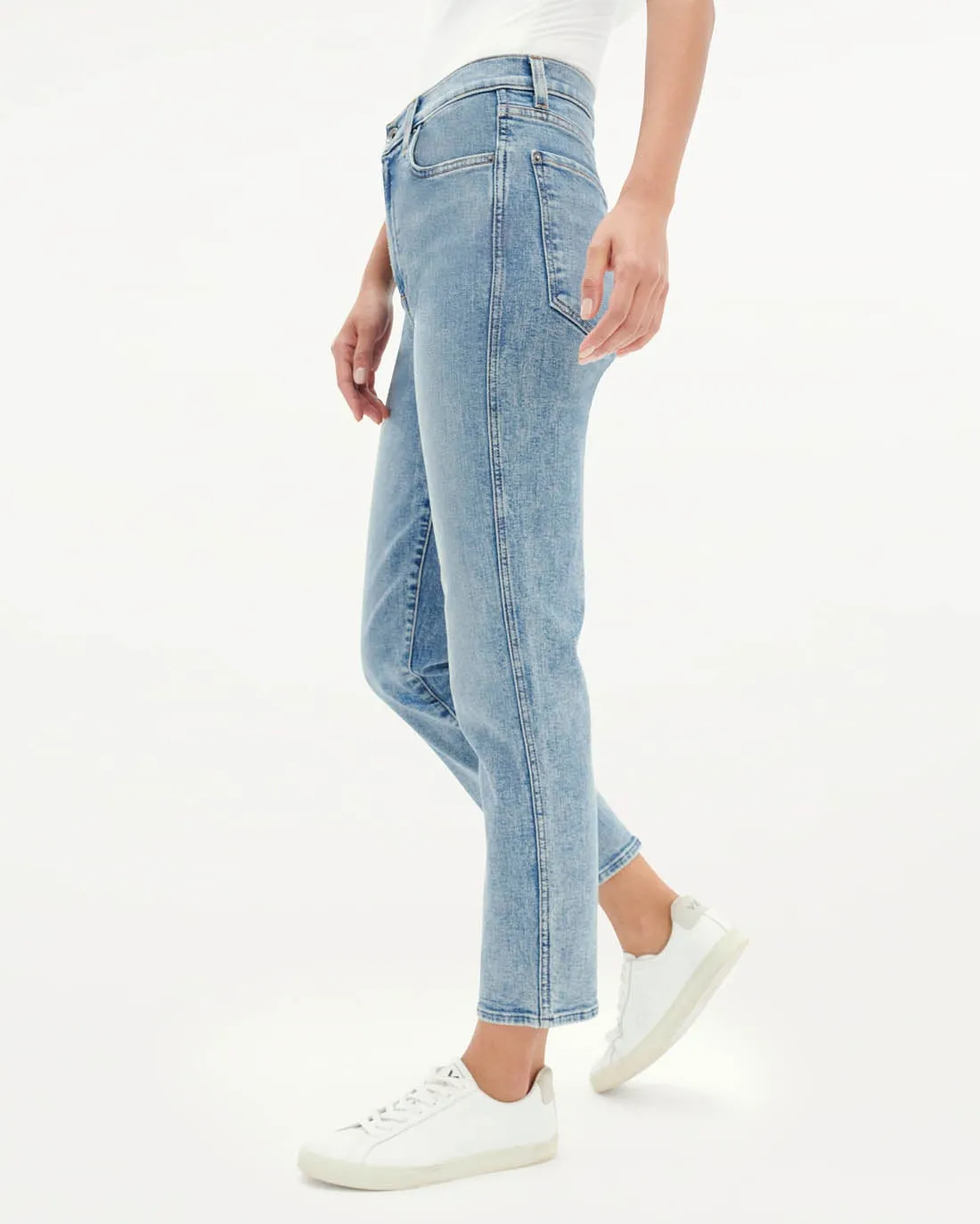 High Waist Crop Straight Jeans