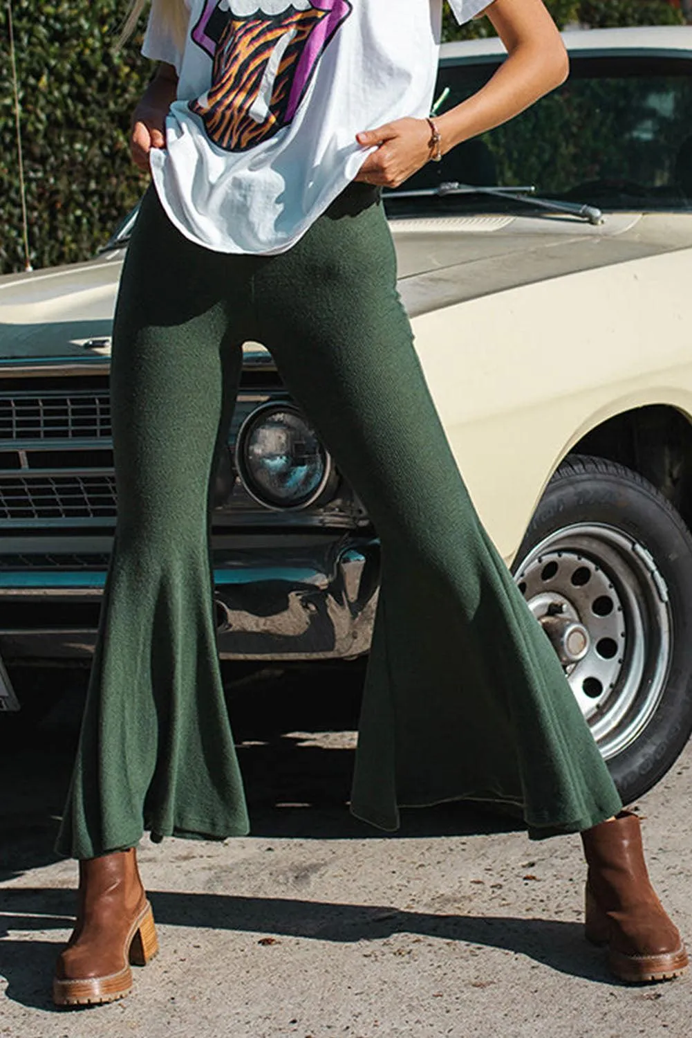 High Waist Fit and Flare Pants