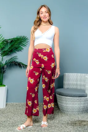 High Waist Floral Print Palazzo Pants (EM4840)