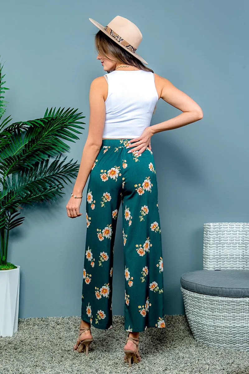 High Waist Floral Print Palazzo Pants (EM4840)