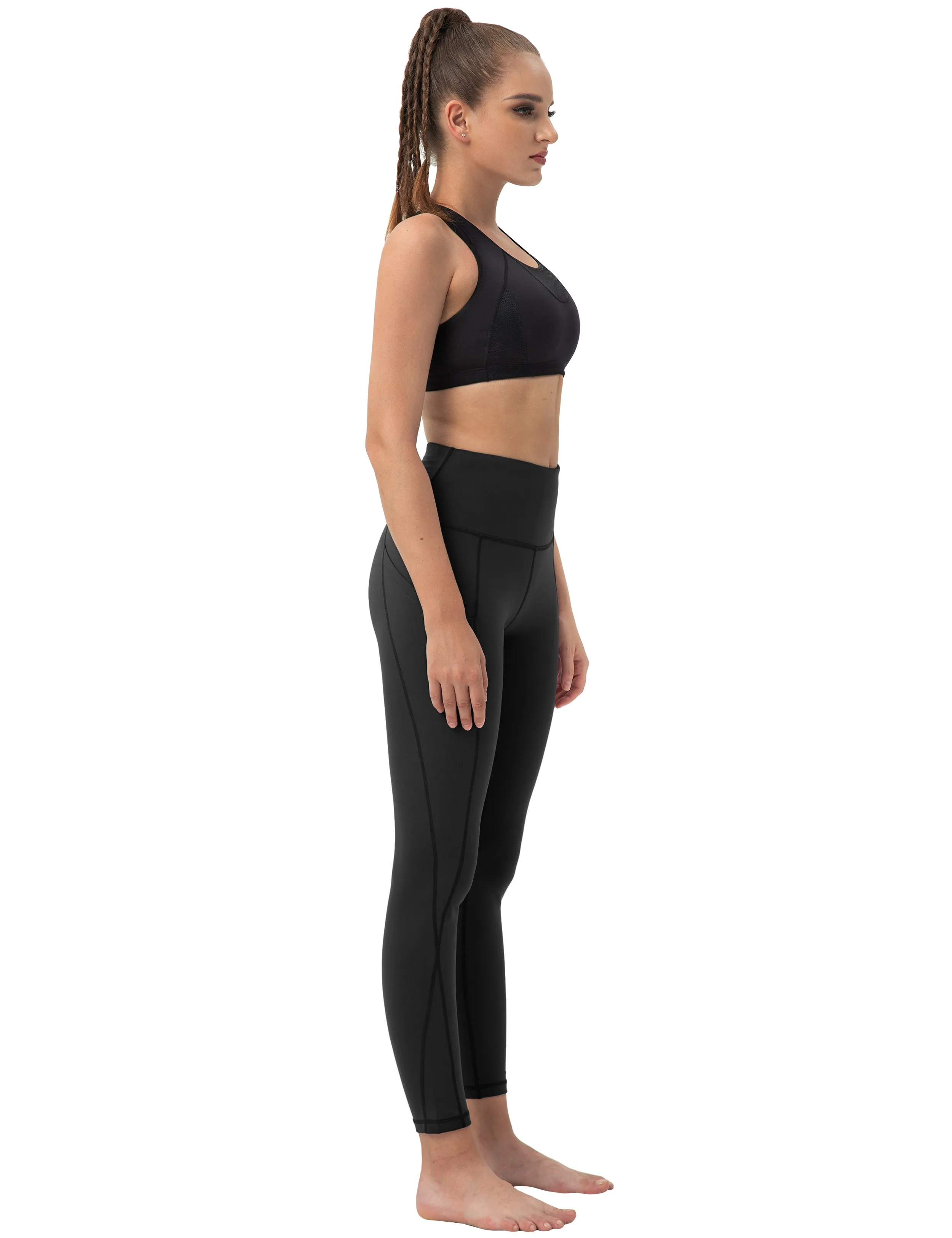 High Waist Side Pockets Jogging Pants black_Jogging