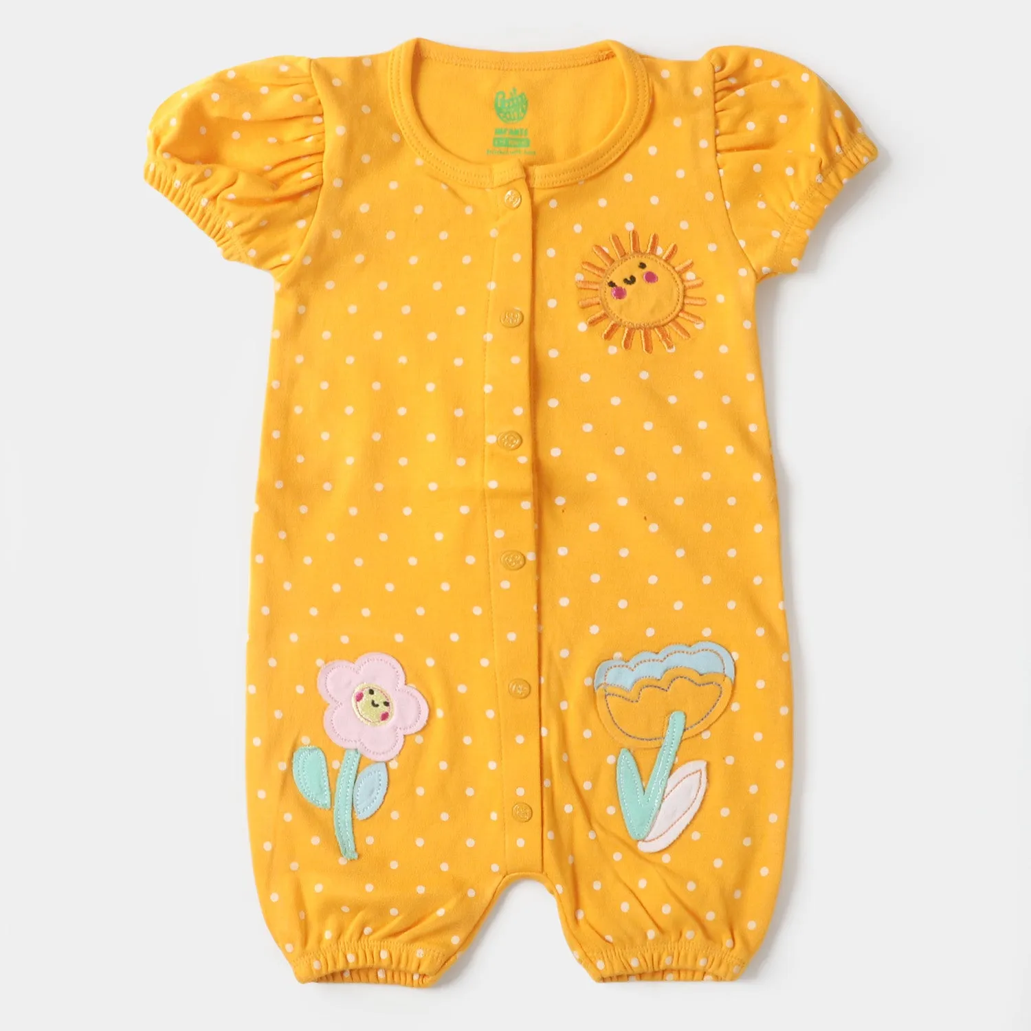 Infant Girls Knitted Romper Sun & Flower - Citrus