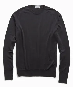 John Smedley Easy Fit Crewneck Merino Sweater in Black