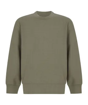 Kids sustainable fashion curved hem sweatshirt | Khaki