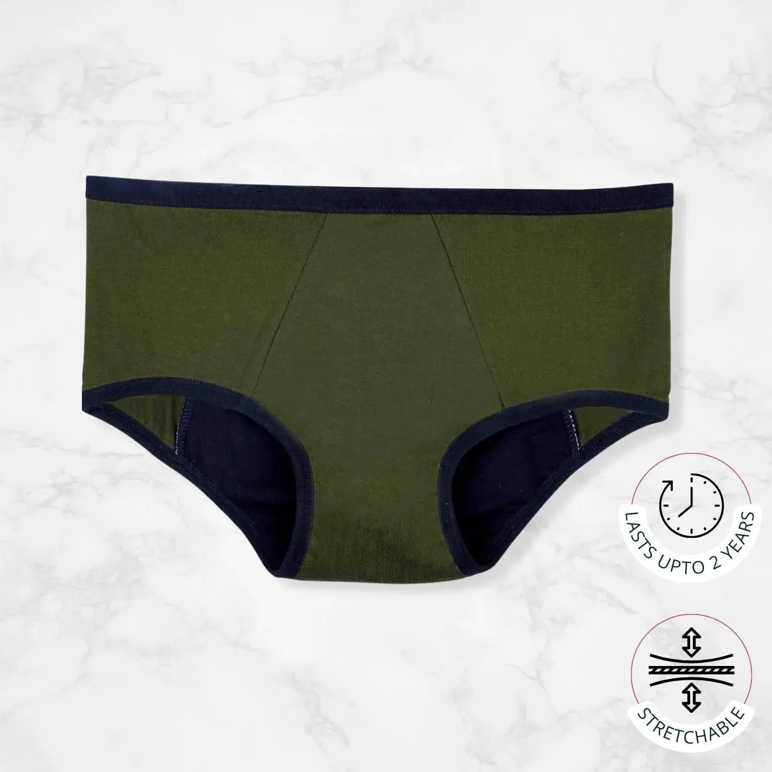 LAB TESTED PERIOD PANTIES | OLIVE GREEN & ROYAL BLUE | SUPER ABSORBENT | LEAK-PROOF | REUSABLE