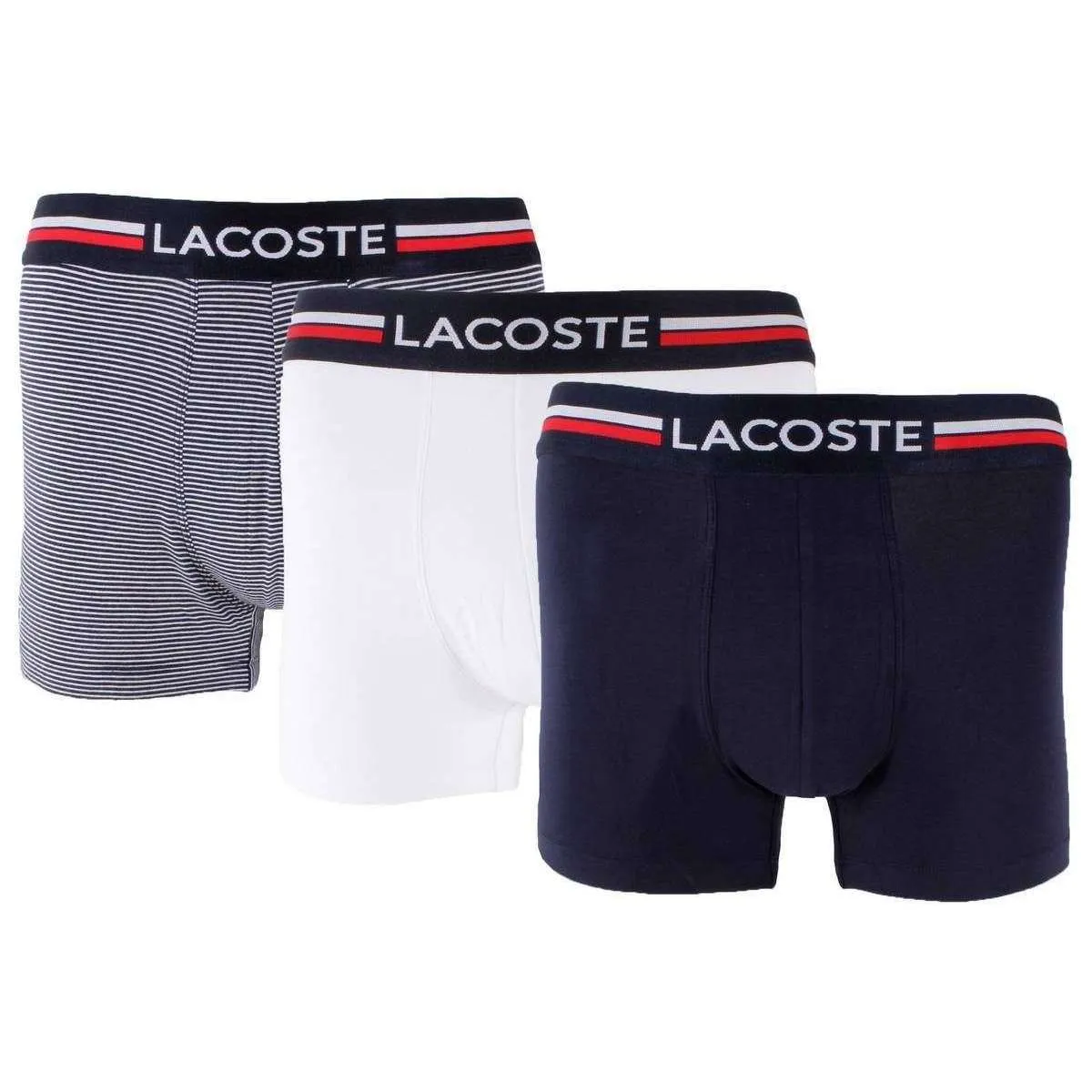 Lacoste Iconic 3 Pack Trunks - Navy/White