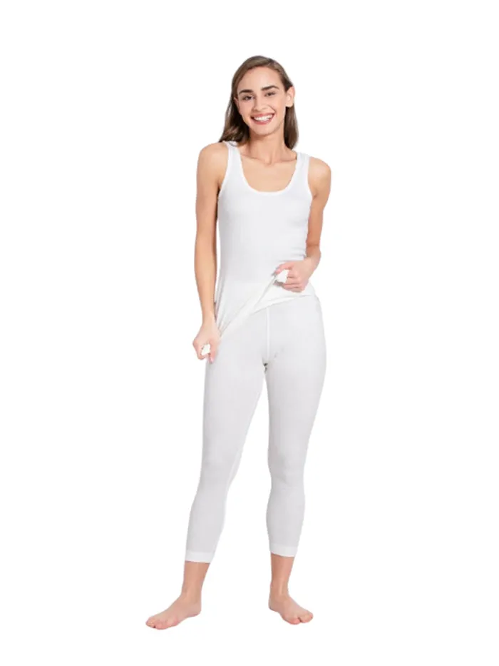 Ladies Off White Thermal Leggings