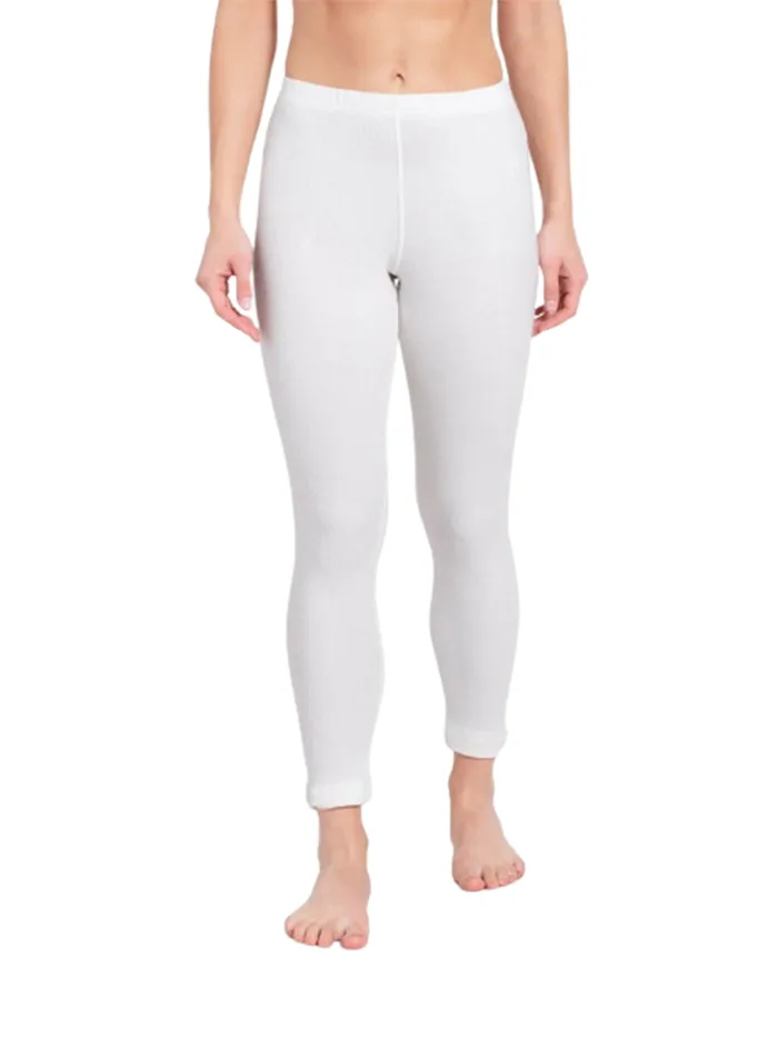 Ladies Off White Thermal Leggings