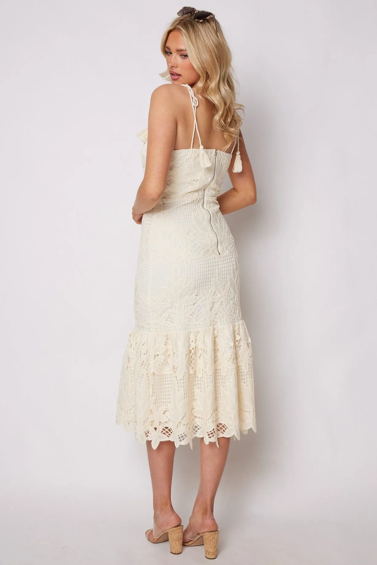 Lillian Crochet Lace Midi Dress