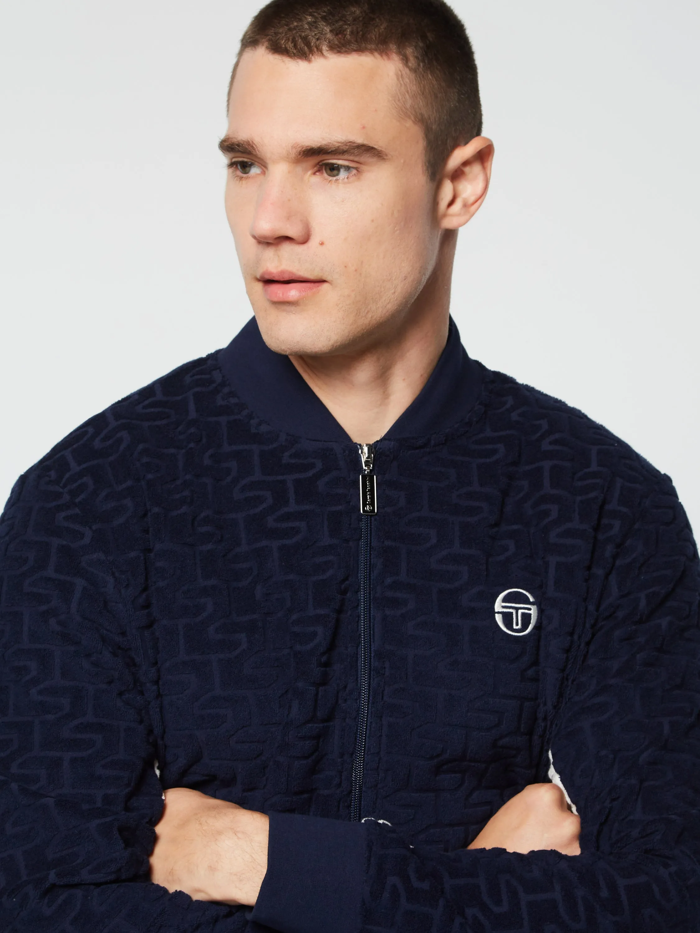 Livata Monogram Track Jacket- Maritime Blue