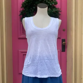 Loft white linen tank top size S