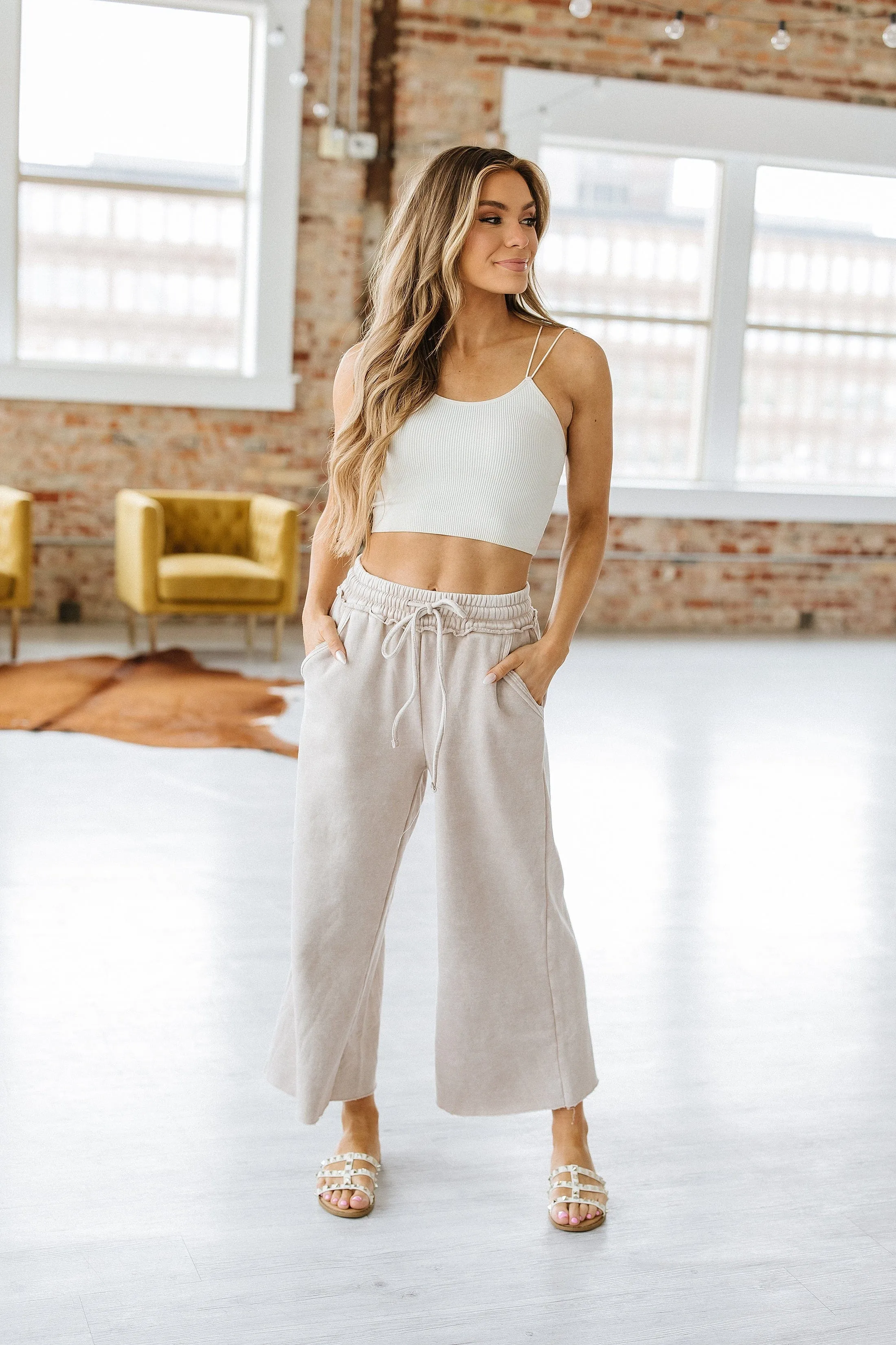 Mable Cropped Fleece Lounge Pants | S-XL