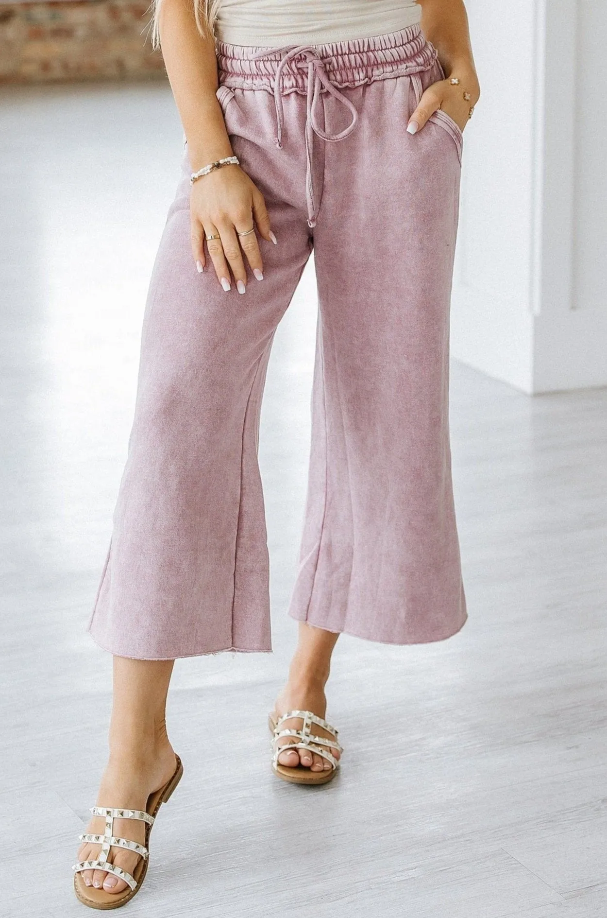 Mable Cropped Fleece Lounge Pants | S-XL