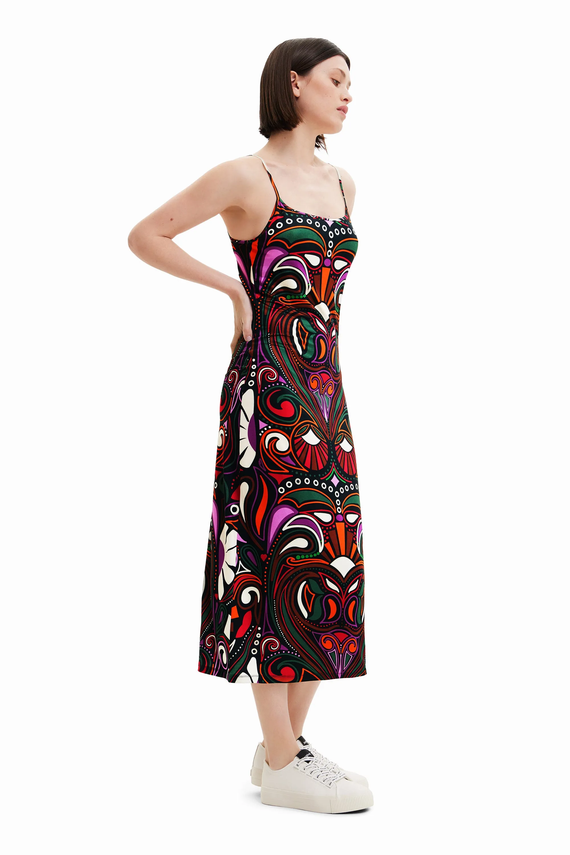 Marga Retro Groovy Slip Midi Dress Desigual by M. Christian Lacroix Style 22WWVK23