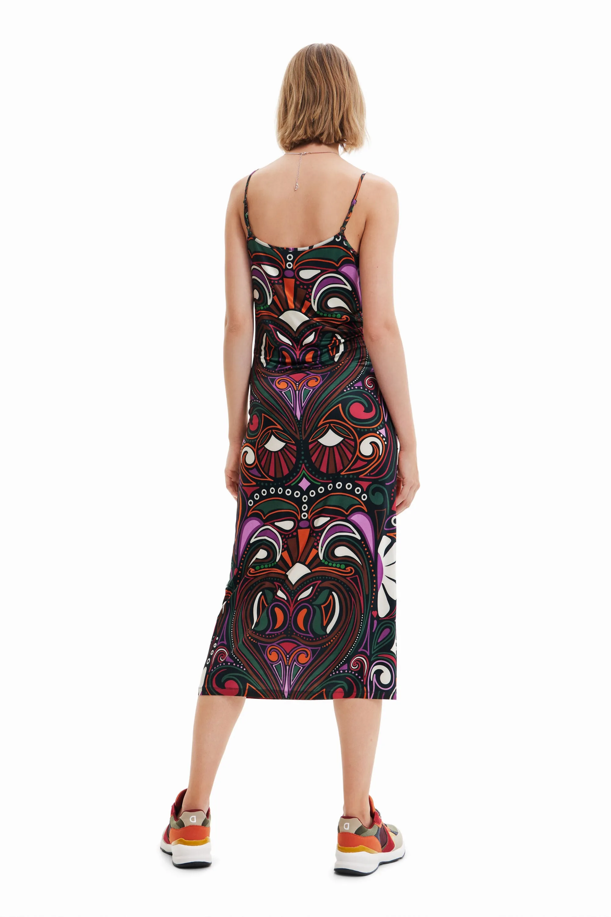 Marga Retro Groovy Slip Midi Dress Desigual by M. Christian Lacroix Style 22WWVK23