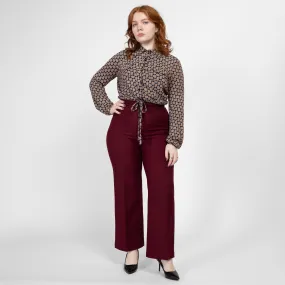 Medium 70s Burgundy High Waisted Trousers 30"