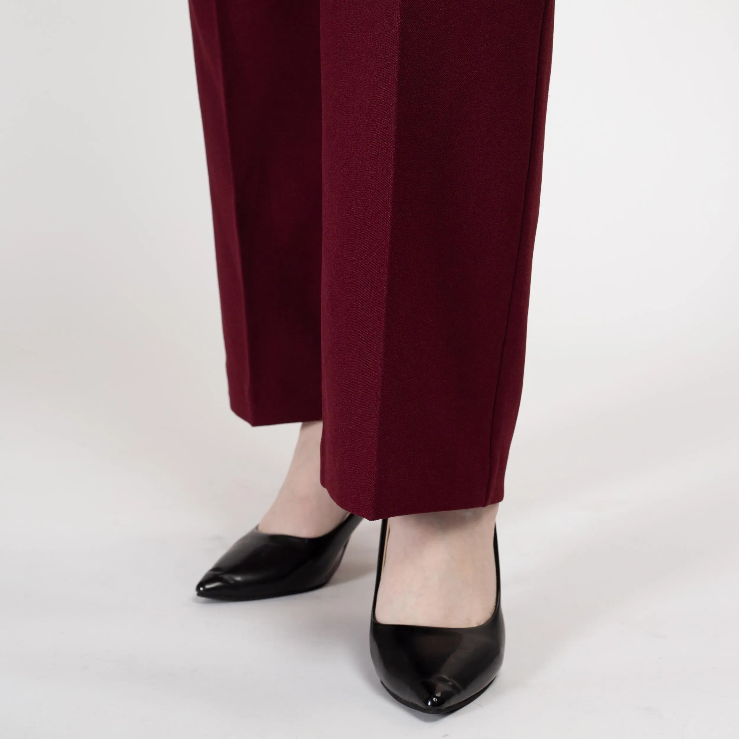 Medium 70s Burgundy High Waisted Trousers 30"