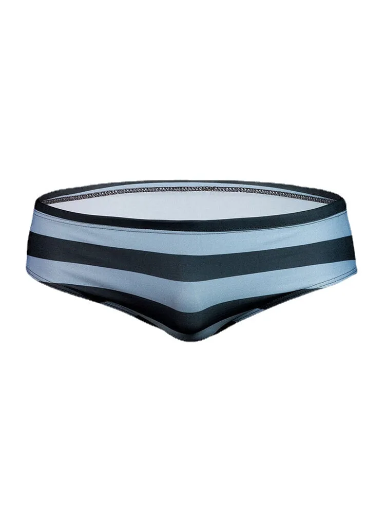 Mens Bikini Low Waist Stripe Chinlon Skinny Home Underwear