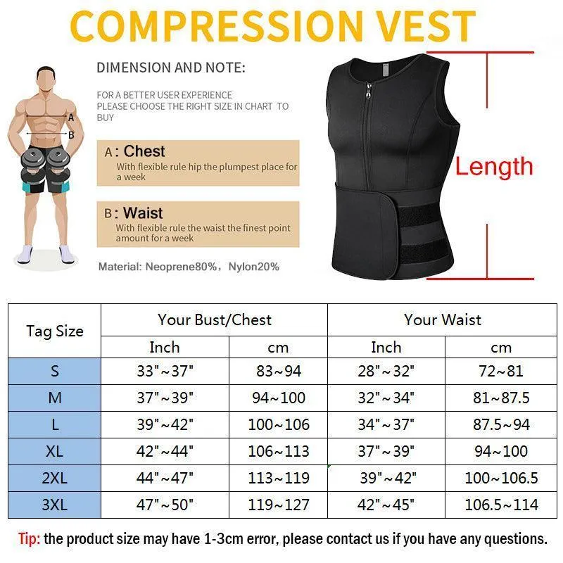 Men's Bodyshaper Vest Compression Waist Slimming Trainer