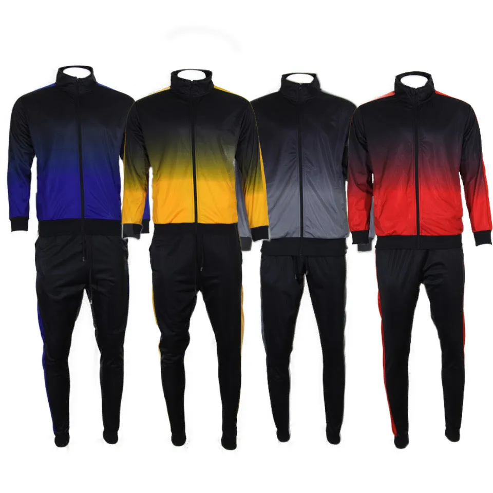 Men's Jogger Set 2 Pcs Full Zip Jacket and Drawstring Waist Track Pants Set