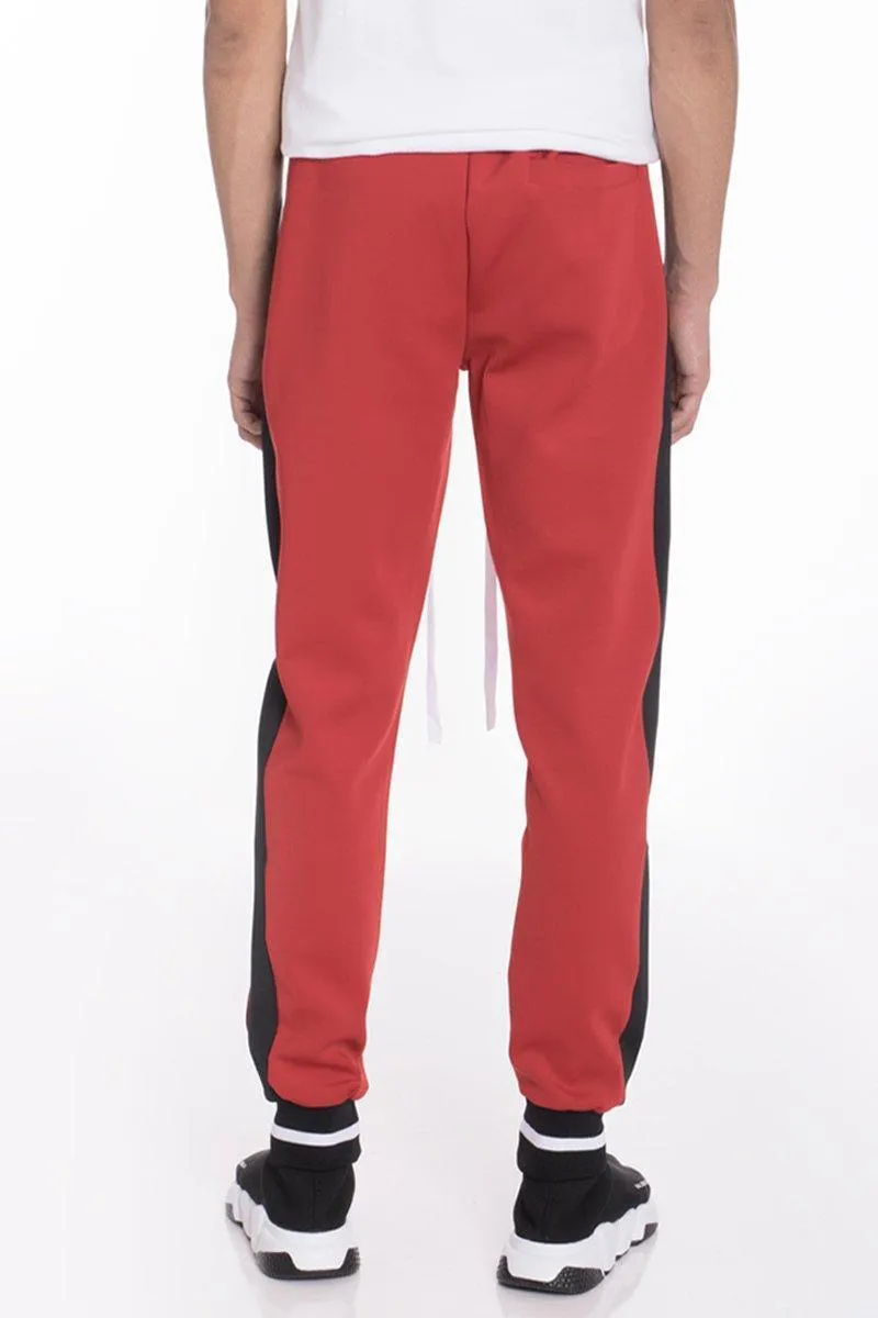 Mens Red Black White Rally Track Set Jacket Pants