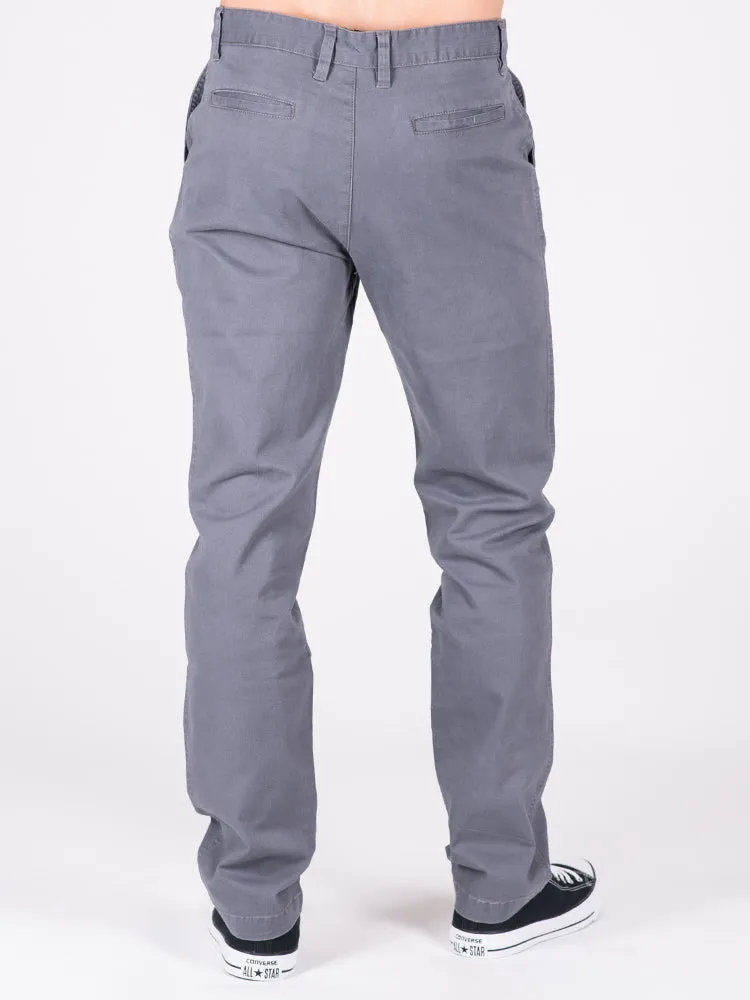 MENS RELAXED CHINO PANTS - GRAVEL - CLEARANCE