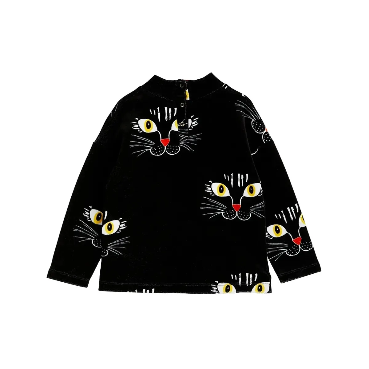 MINI RODINI - Cat Face Velour Sweater