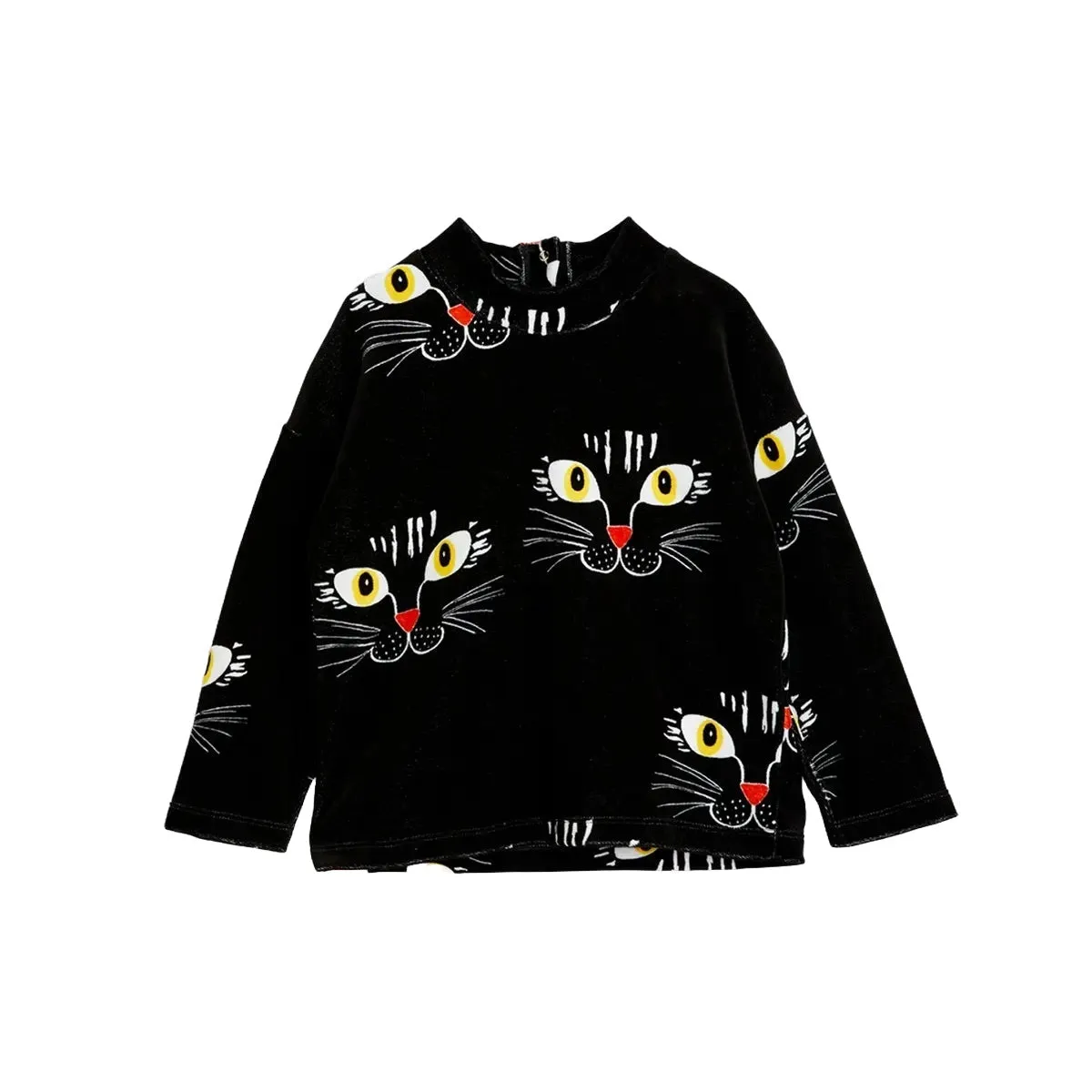 MINI RODINI - Cat Face Velour Sweater