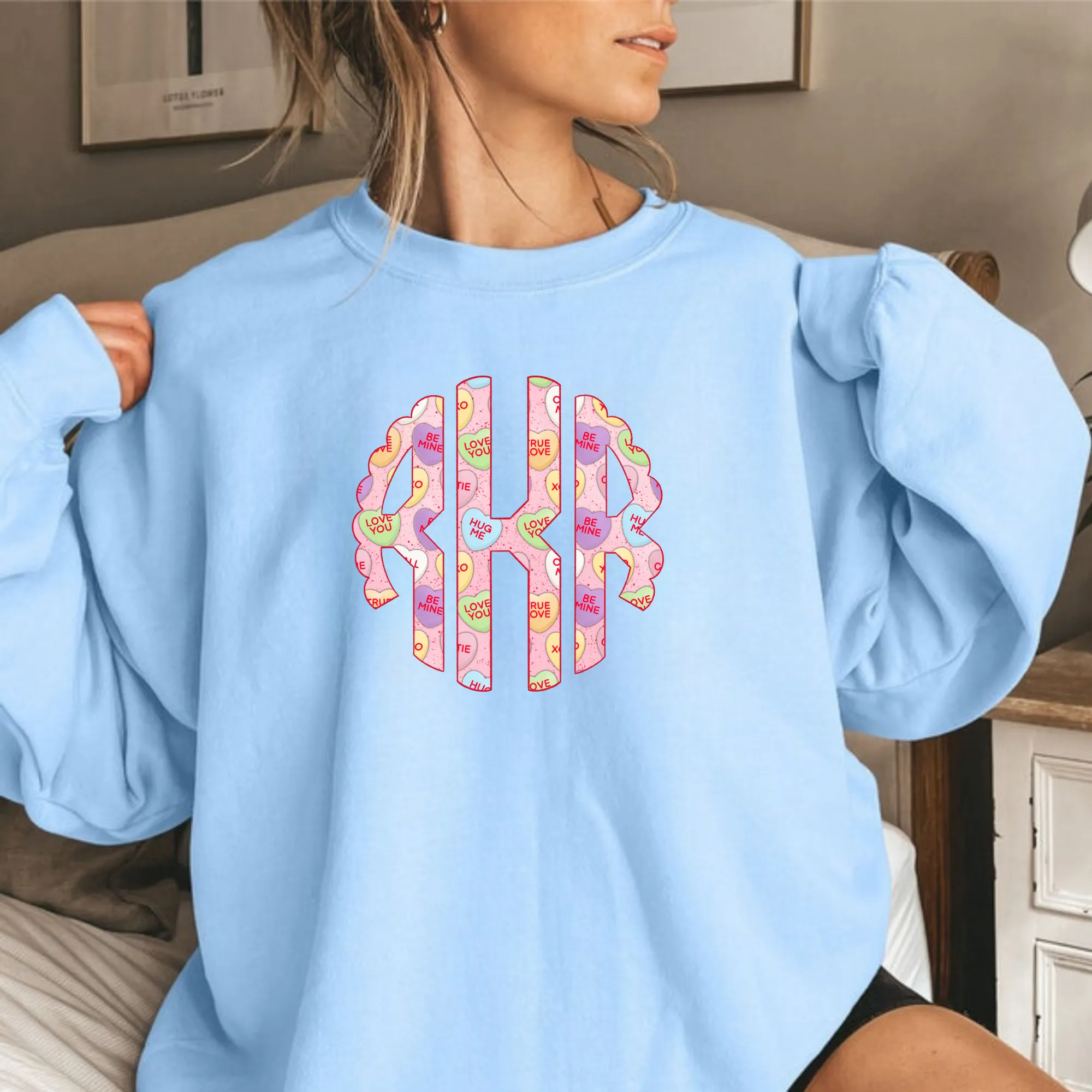 Monogram Valentine's Day Sweatshirt for Women