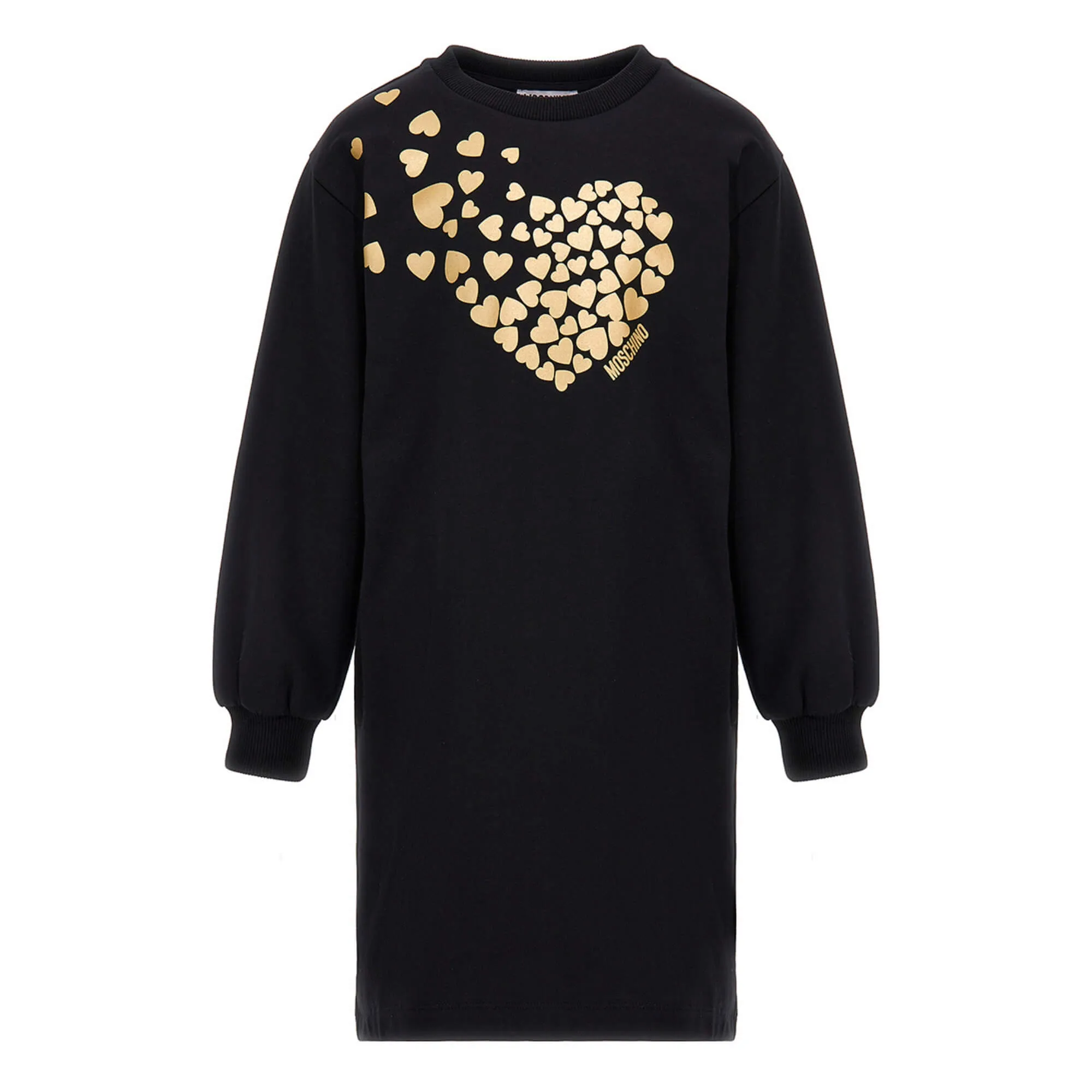 Moschino Gold Hearts Black Dress