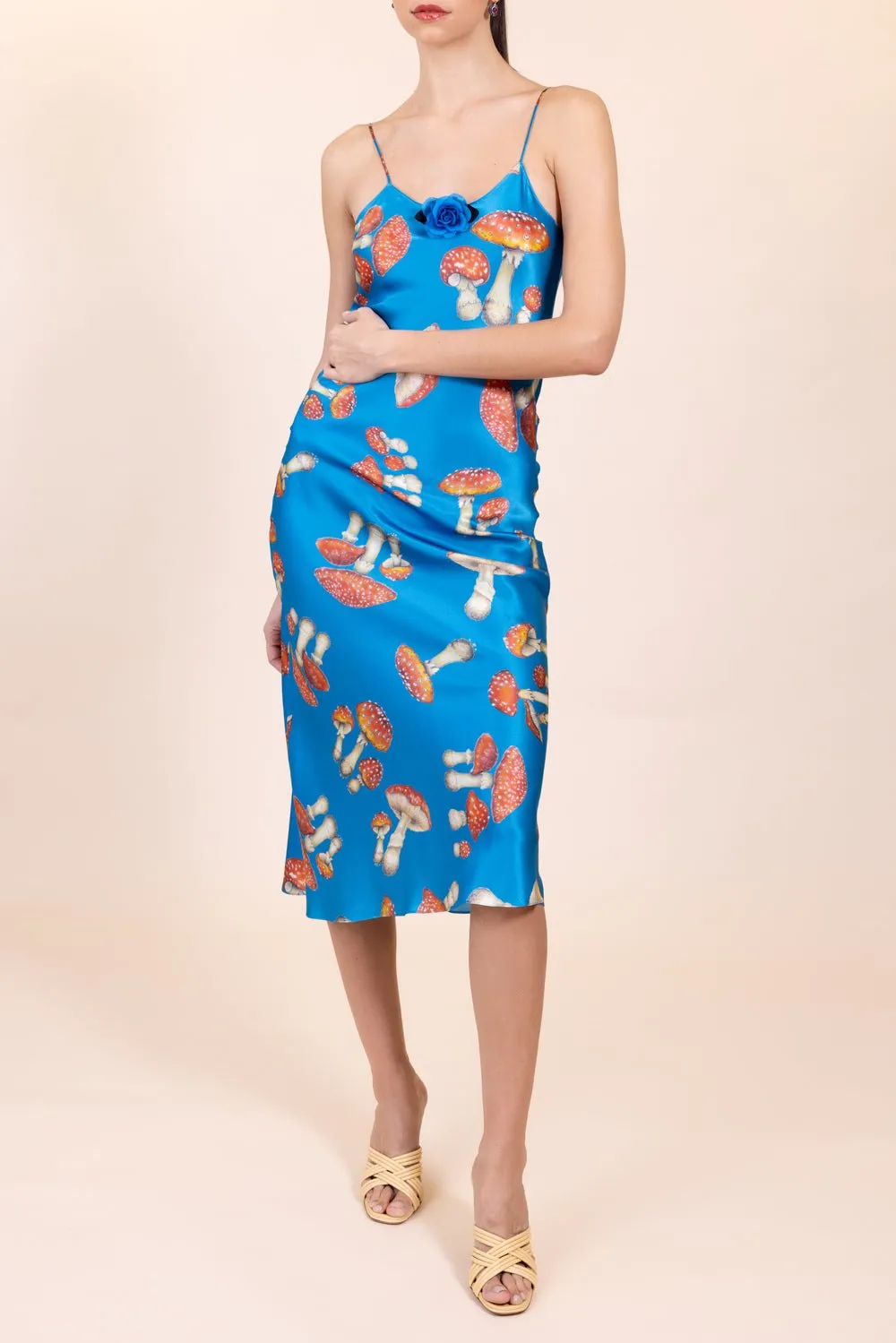 Mushroom Printed Slip Dress