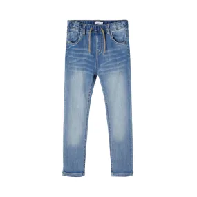 name it pantalone jeans con elastico da bambino 13197238 blu chiaro