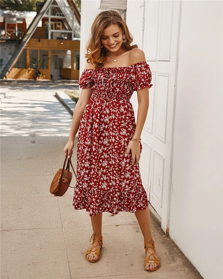 Off Shoulder Summer Boho Dress, Bohemian Dress For Women