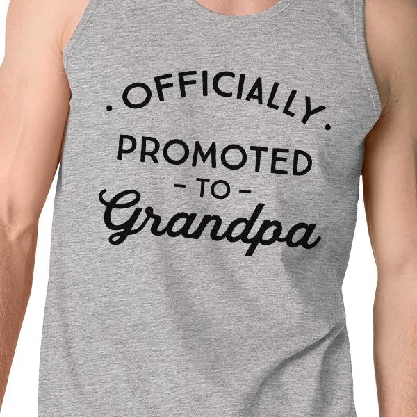 Officially Promoted To Grandpa Mens Grey Tank Top