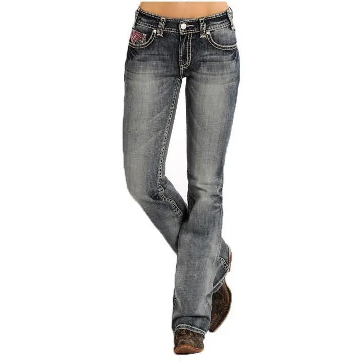 Panhandle Slim Mid Rise Rock&Roll Cowgirl - LT Vintage Wash Boot Cut Jean