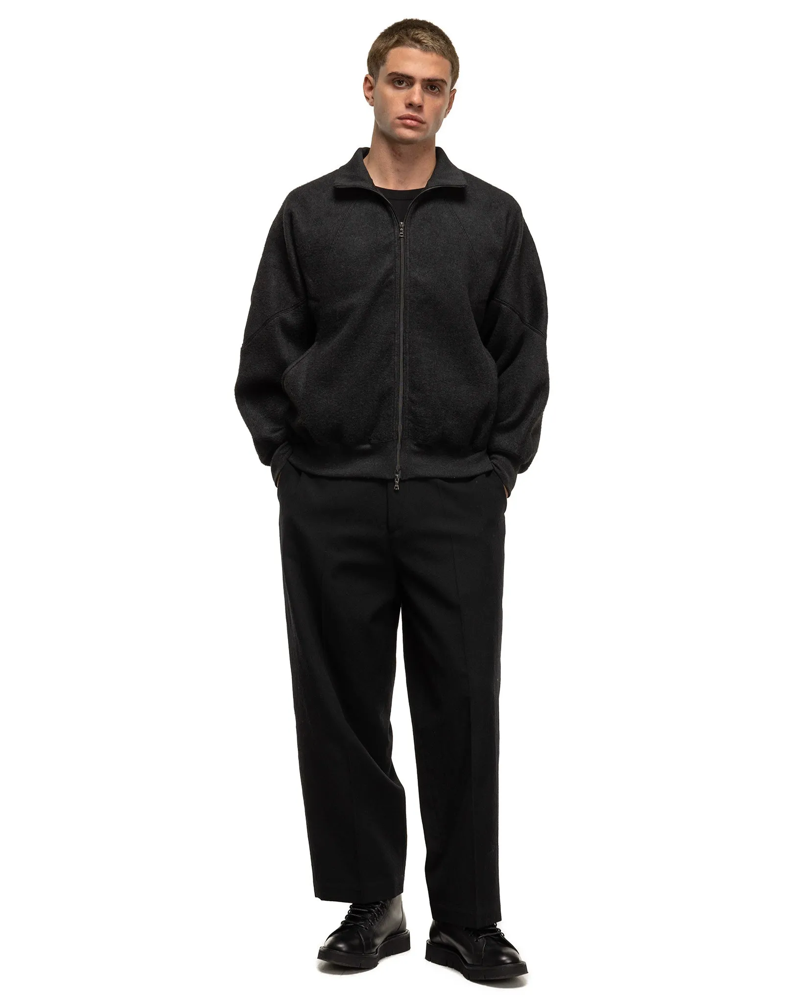 PE/Silk Fleece Track Jacket Heather Black