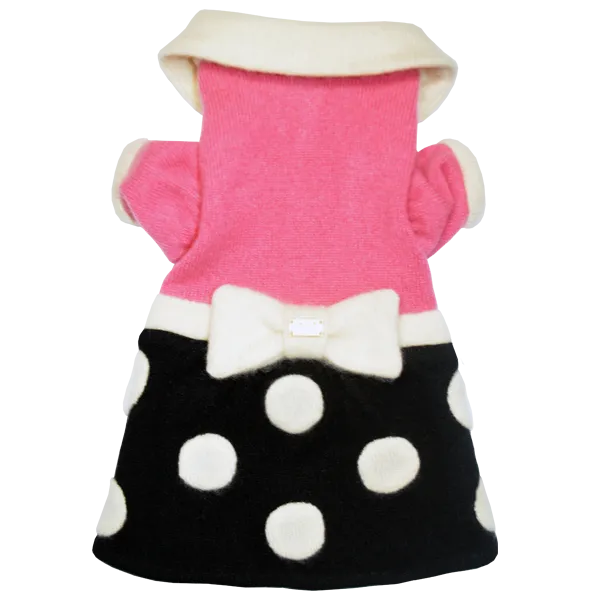 Polka Dot Bow Sweater Dress