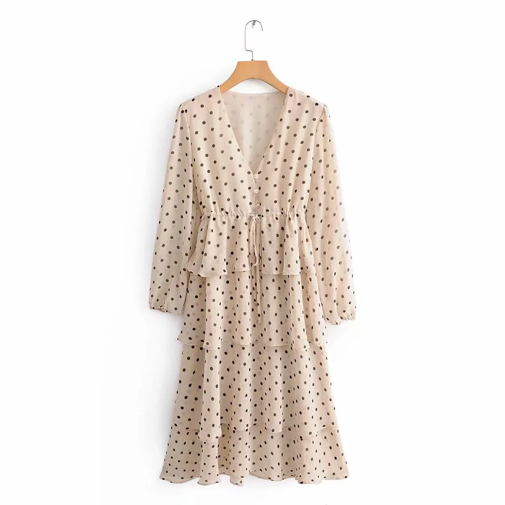 Polka Dot Romantic Dress Bohemian Dress, Boho Dress For Women