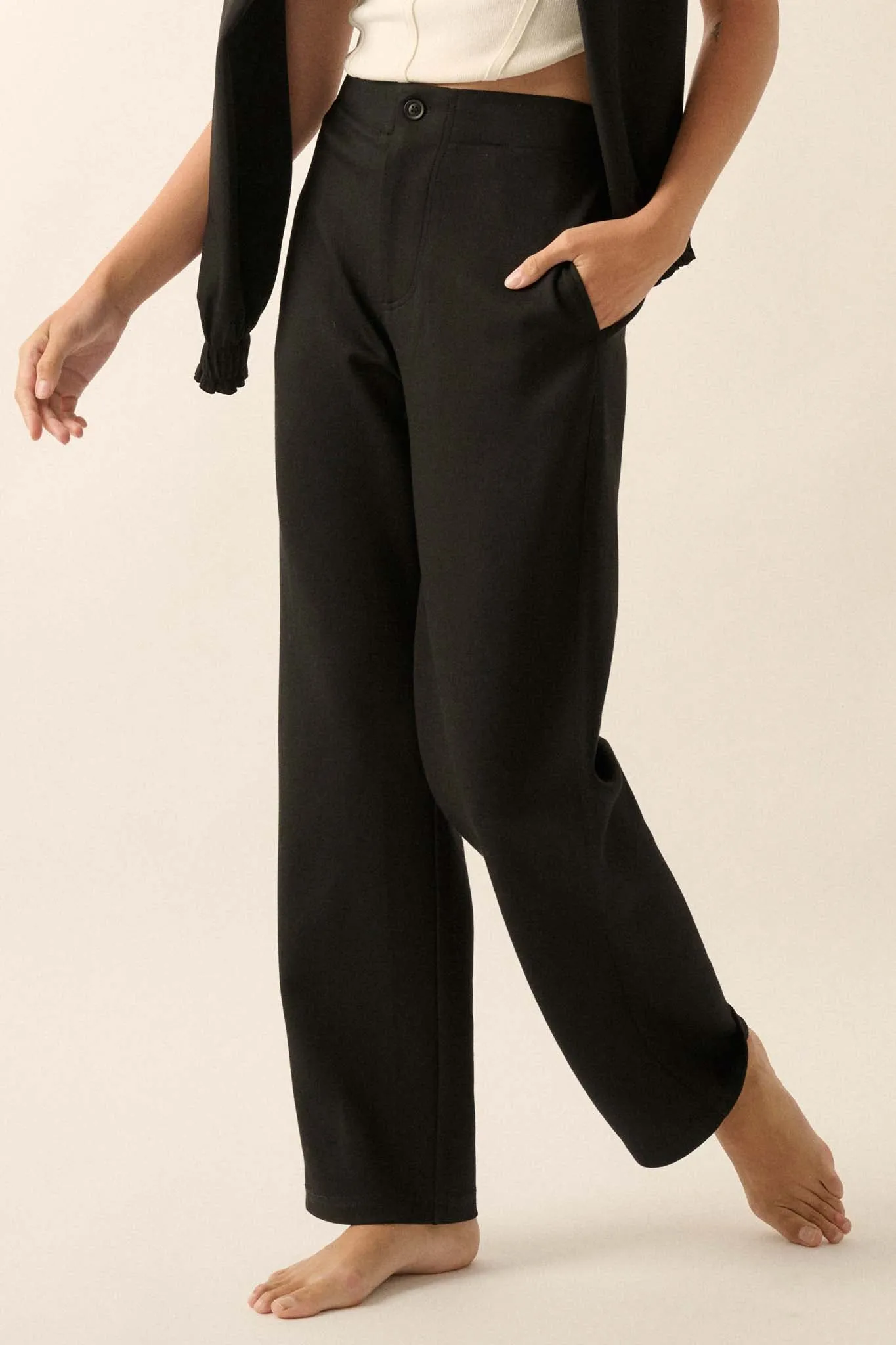 Premium Scuba Straight-Leg Pants