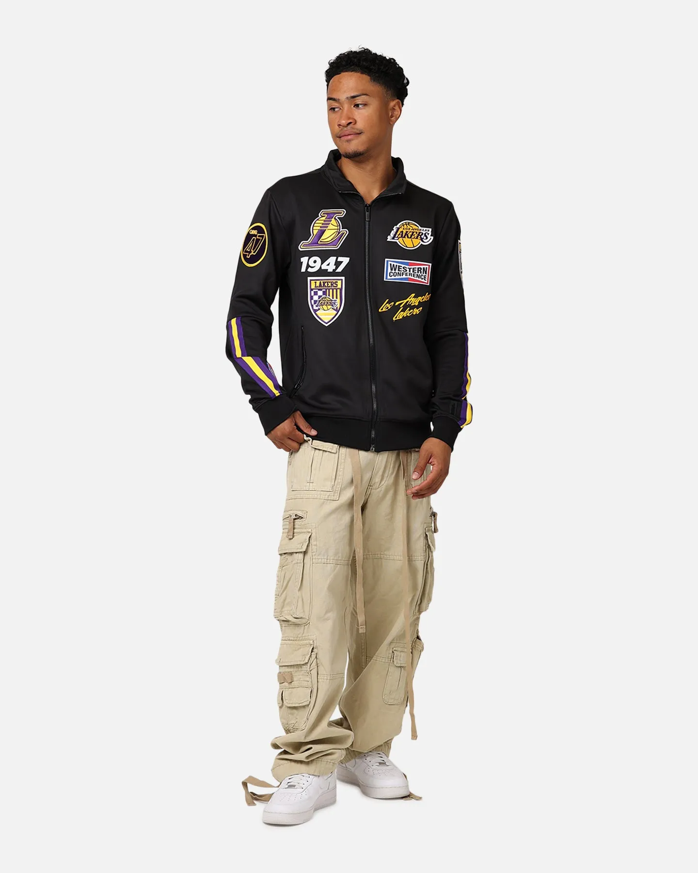 Pro Standard Los Angeles Lakers Fast Lane Track Jacket Black/Purple