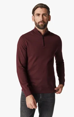 Quarter Zip Sweater In Decadent Chocolate