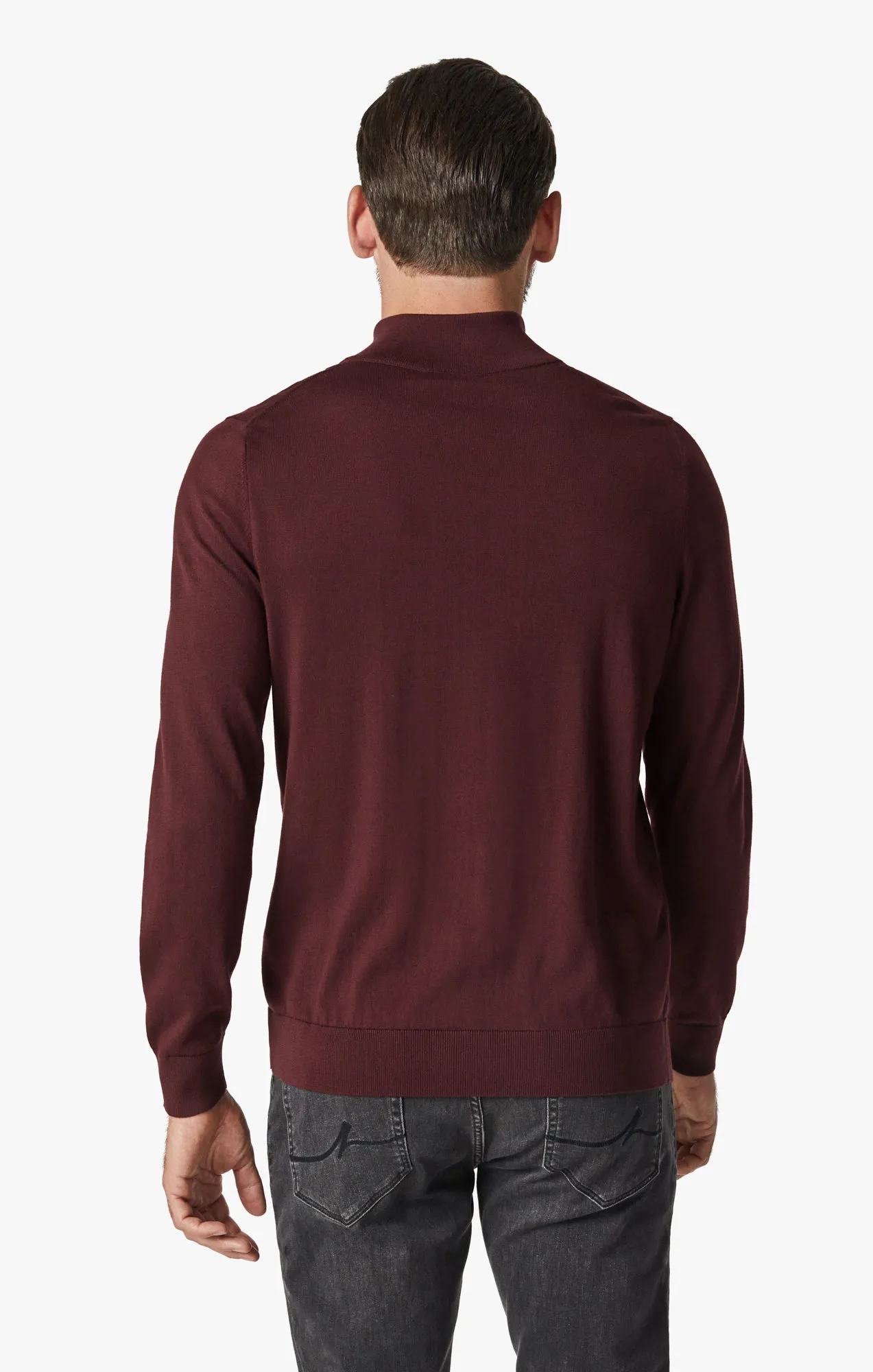 Quarter Zip Sweater In Decadent Chocolate