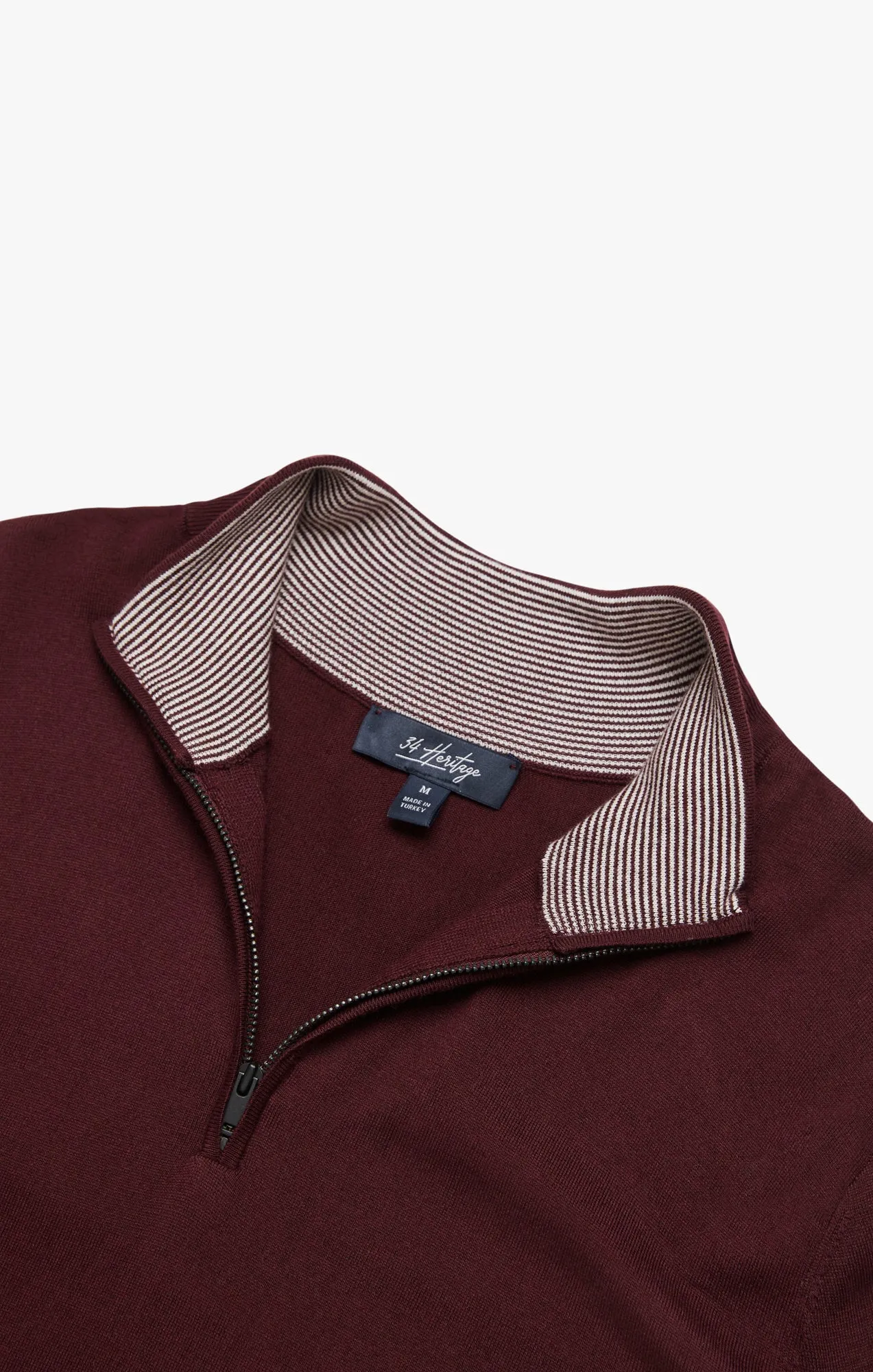 Quarter Zip Sweater In Decadent Chocolate