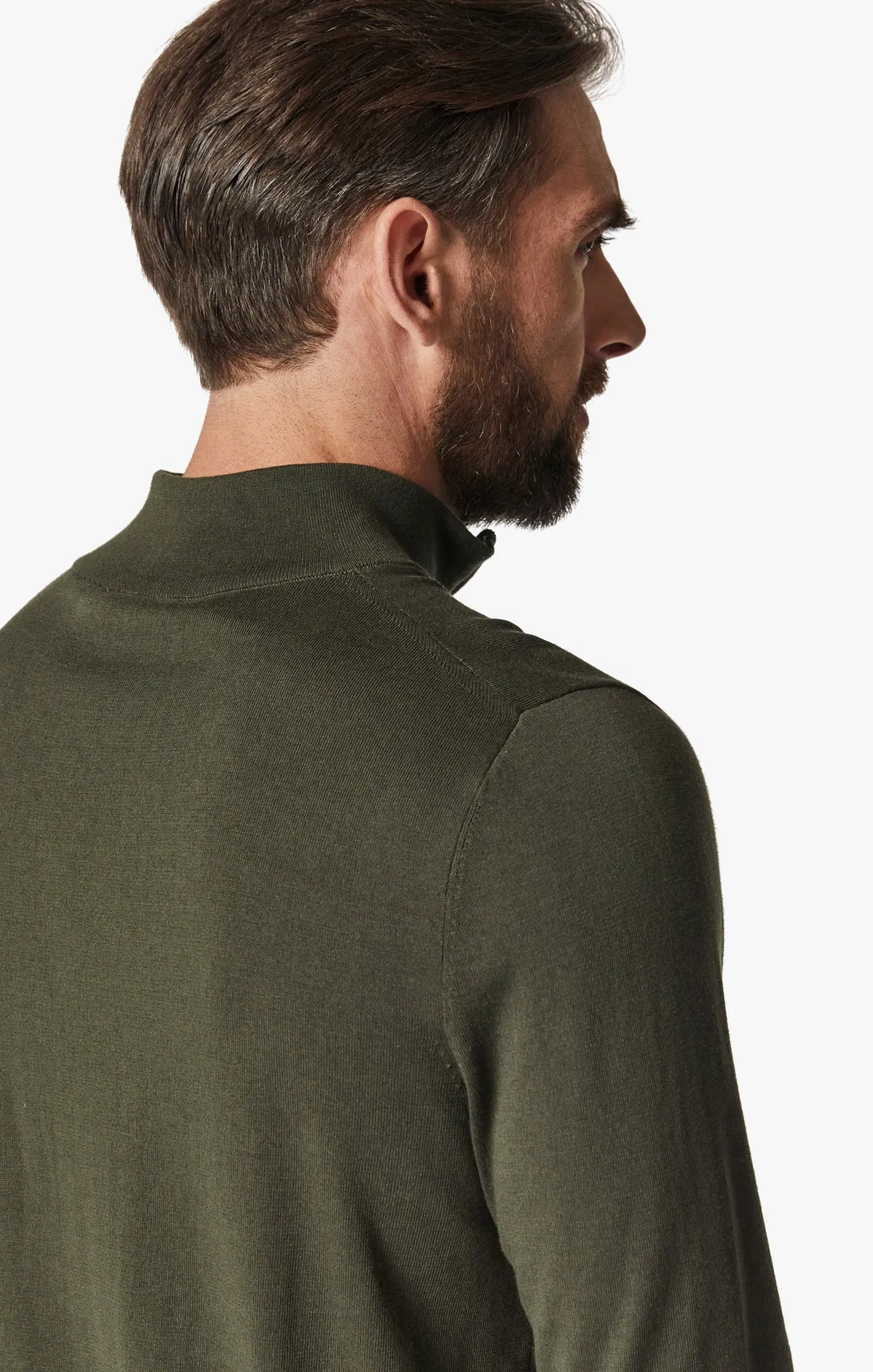 Quarter Zip Sweater In Forest Night