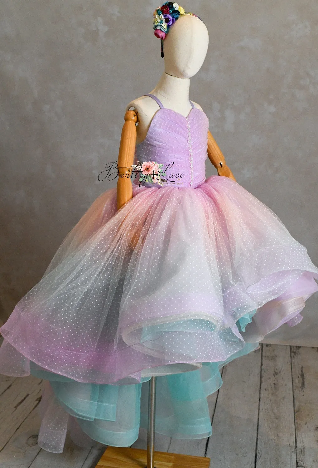 "Ombre Lilac Dream" High Low  Length Dress (7 Year-Petite 8 Year)