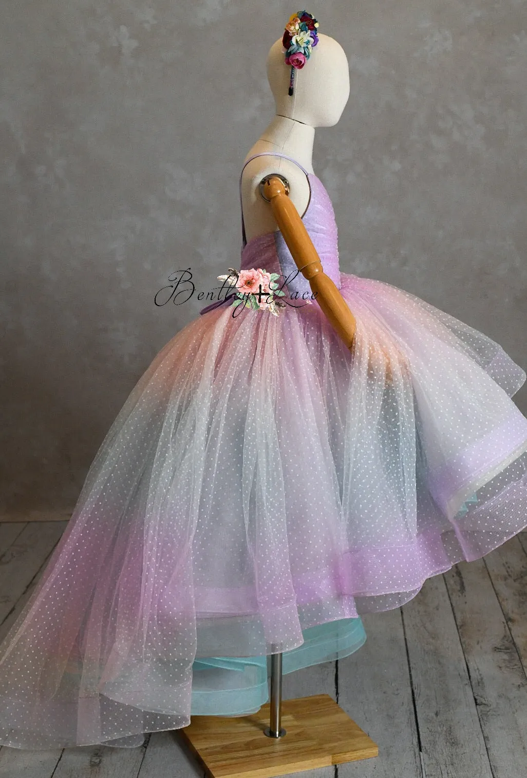 "Ombre Lilac Dream" High Low  Length Dress (7 Year-Petite 8 Year)